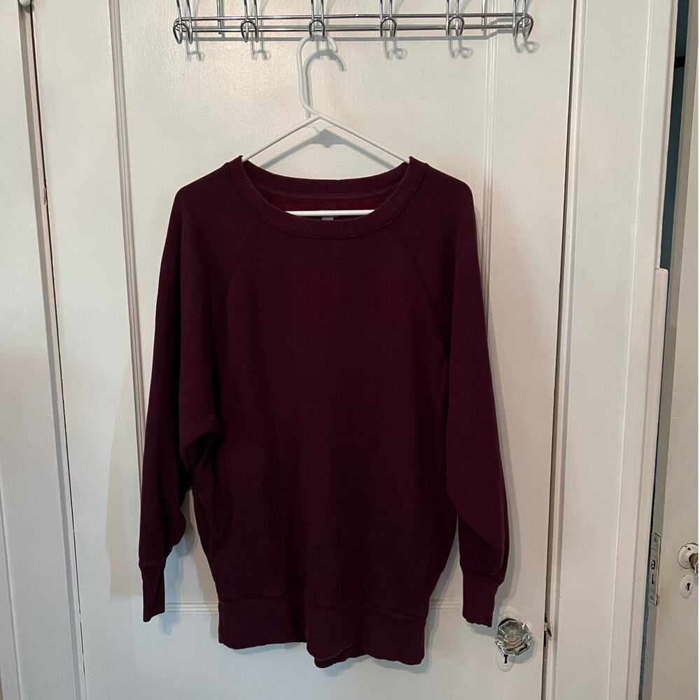Aerie oversized cozy pullover sweatshirt burgundy size S